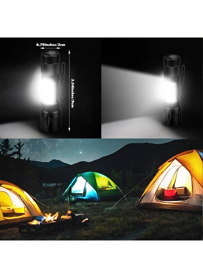Kunhe KunHe Rechargeable Flashlights USB-C Stocking Stuffers Small LED Lantern Flashlights Bright Clip-On Light EDC Flash Light with Side COB Light for Camping Home Emergency 4 Pack  - Image 1