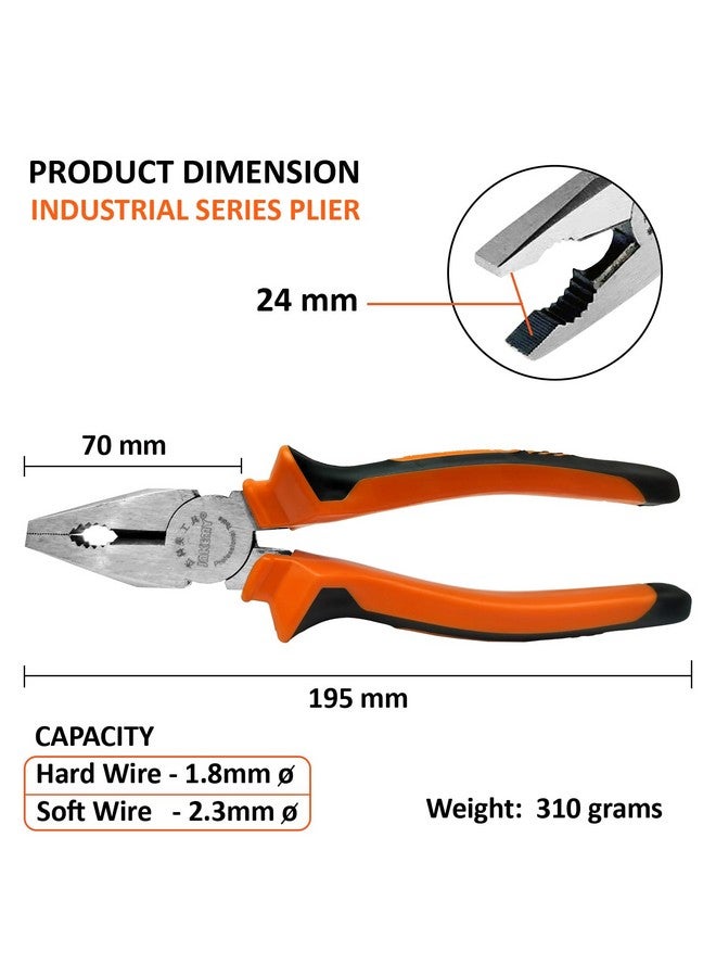 JAKEMY 8" Professional Combination Wire Plier Cutter, Multi-Functional, CR-V Made, Anti-Slip Ergonomic Handle -JM 1-6N - Image 2