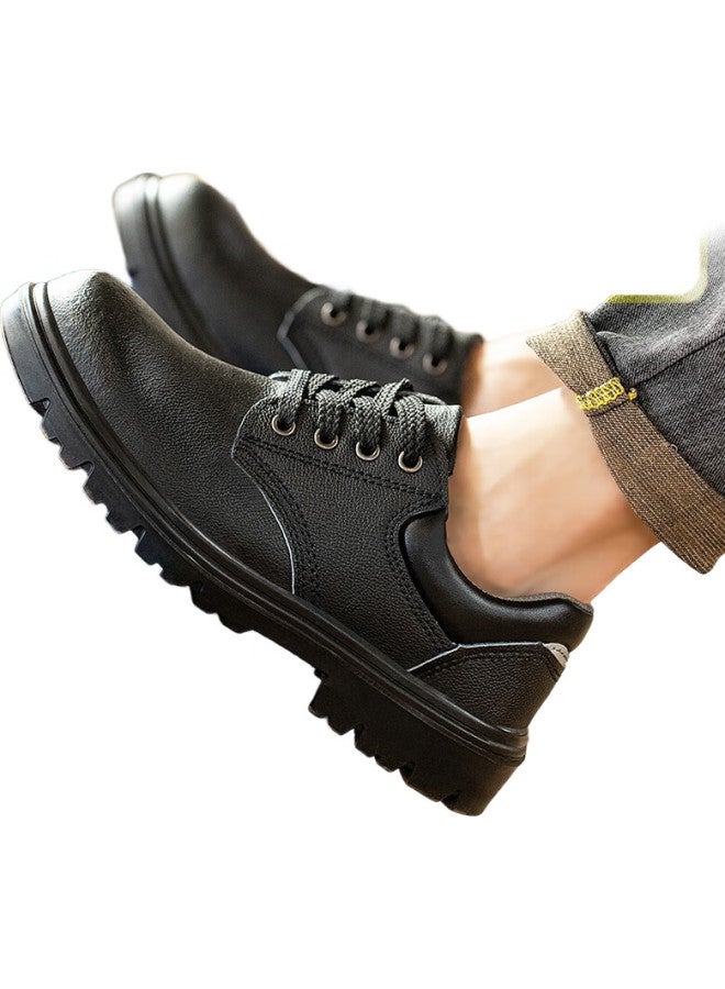 Old housekeeper Laoguanjia Safety Shoes For Men, Functional Work Boots, Cowhide Waterproof, La Protective Solid Sole, Oil-Resistant, Acid And Alkali Resistant, Work Safety Shoes, Size 42 - Image 3