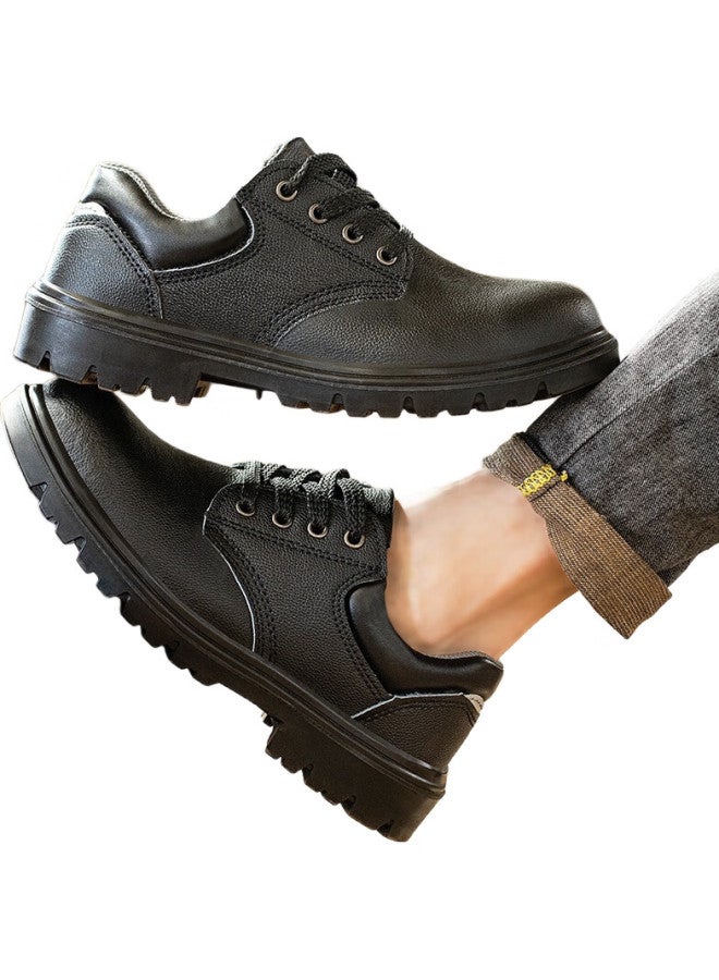 Old housekeeper Laoguanjia Safety Shoes For Men, Functional Work Boots, Cowhide Waterproof, La Protective Solid Sole, Oil-Resistant, Acid And Alkali Resistant, Work Safety Shoes, Size 42 - Image 2