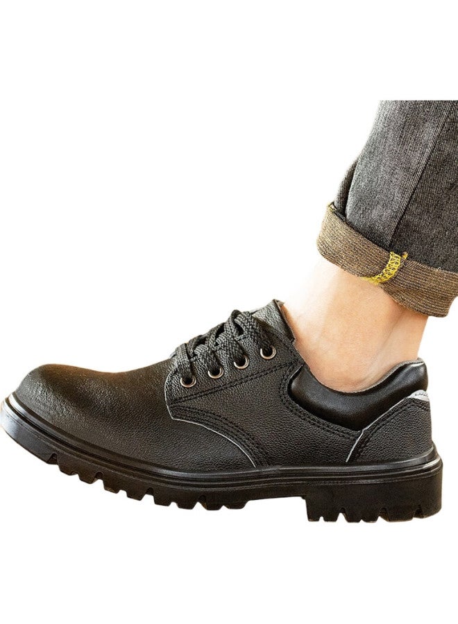 Old housekeeper Laoguanjia Safety Shoes For Men, Functional Work Boots, Cowhide Waterproof, La Protective Solid Sole, Oil-Resistant, Acid And Alkali Resistant, Work Safety Shoes, Size 42 - Image 1