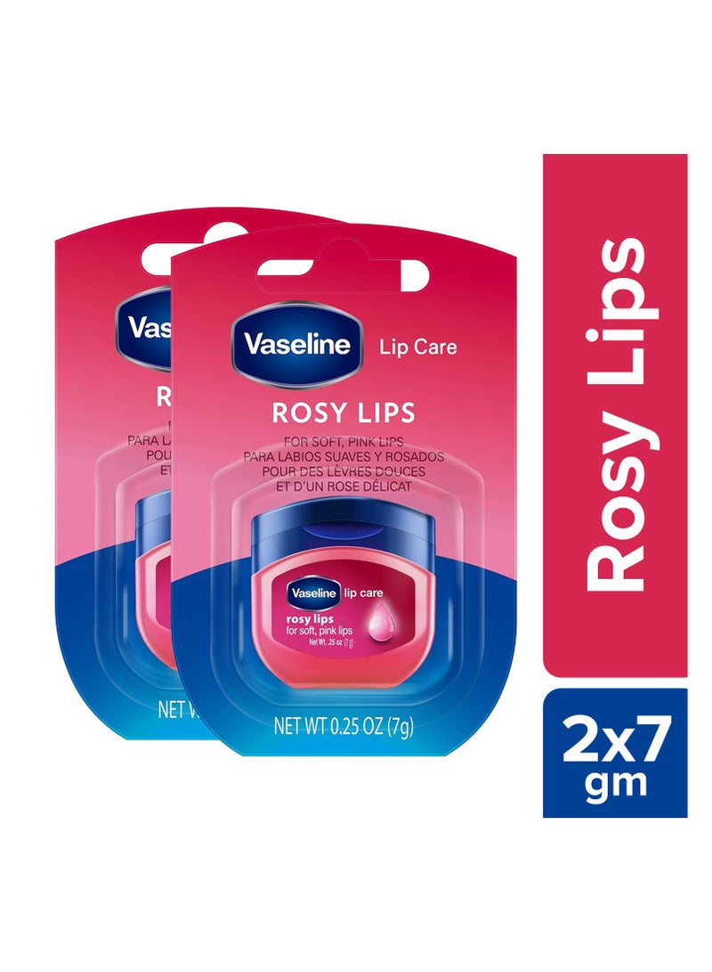 Vaseline Lip Balm Tub With Pure Jelly And Rose Fragrance 2 x 7g - Image 2