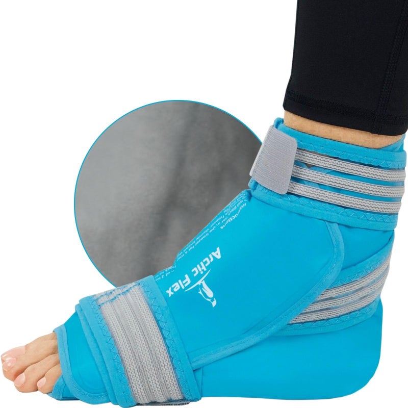 Arctic Flex Ankle Foot Ice Pack Wrap - Reusable Gel for Hot Cold Therapy - Large Soft Wrap for Injuries - Long-Lasting & Flexible for Pain Relief, Achilles Tendonitis, Sprains, Swelling - Image 1
