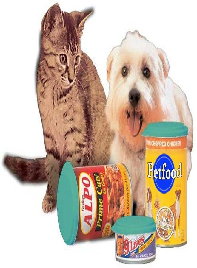 Smartwares Canned Petfood Saver Can Cap 3 pack., Reusable, Plastic, Secure Snap Seal, Food Safe, BPA Free, Made in USA (Teal)