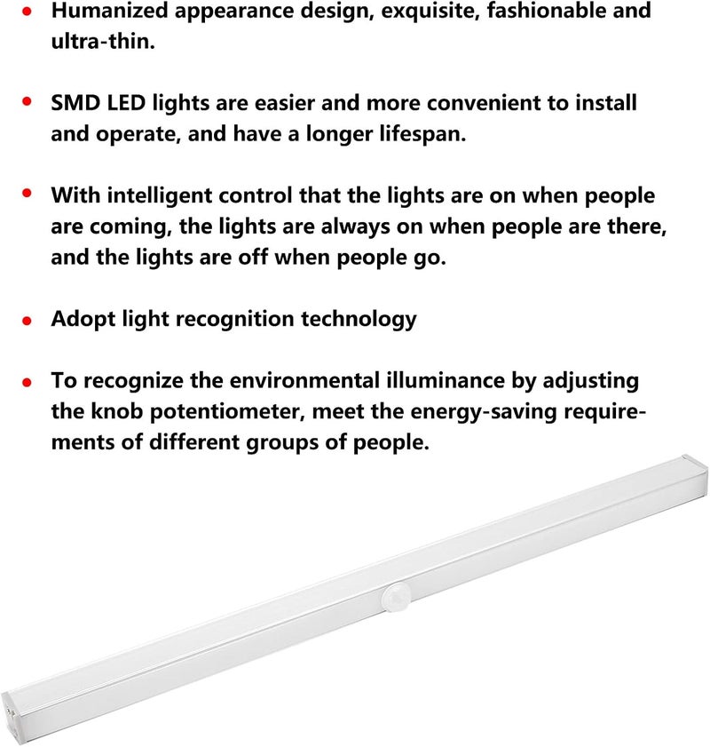 klarako 20LED Motion Sensor Light Cordless Battery-Powered 120° LED Night Light Under Cabinet Lights Strip Stick Up Night Lights Bar for Closet Kitchen Hallway Stair - Image 3
