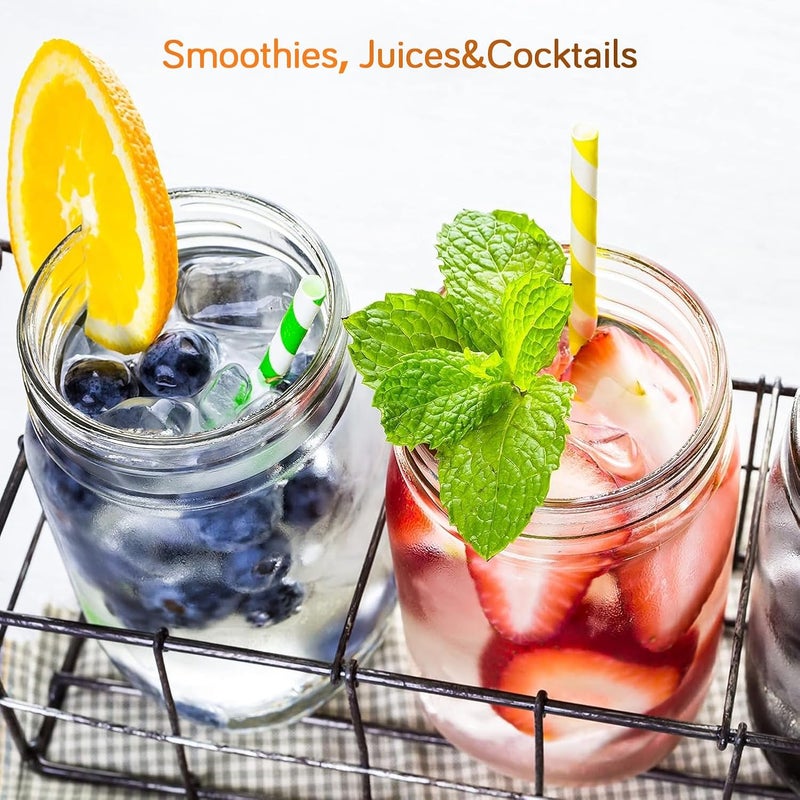 Showvigor 2-Pack 16oz Mason Jars with Labels - Regular Mouth Glass Jars with Airtight Lids & 2 Write-On Labels - for Canning, Overnight Oats, Meal Prep, Jam, Salad Dressing - Image 4