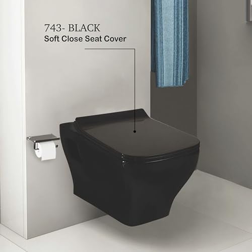 TAXAN POLYMERS TAXAN Plastic Toilet Seat Cover with Soft Close Mechanism - U-Shape Commode Seat Cover – with Sleek Design & Easy Installation with Installation Kit (45cm x 34cm, Black) - Image 4