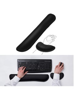 DUNISO Keyboard Mouse Wrist Rest Pad, Memory Foam Wrist Pad for Keyboard, Wrist Support Suitable For Office, Computer, Laptop, Mac, Comfortable, Lightweight For Easy Typing Pain Relief Black  - Image 2
