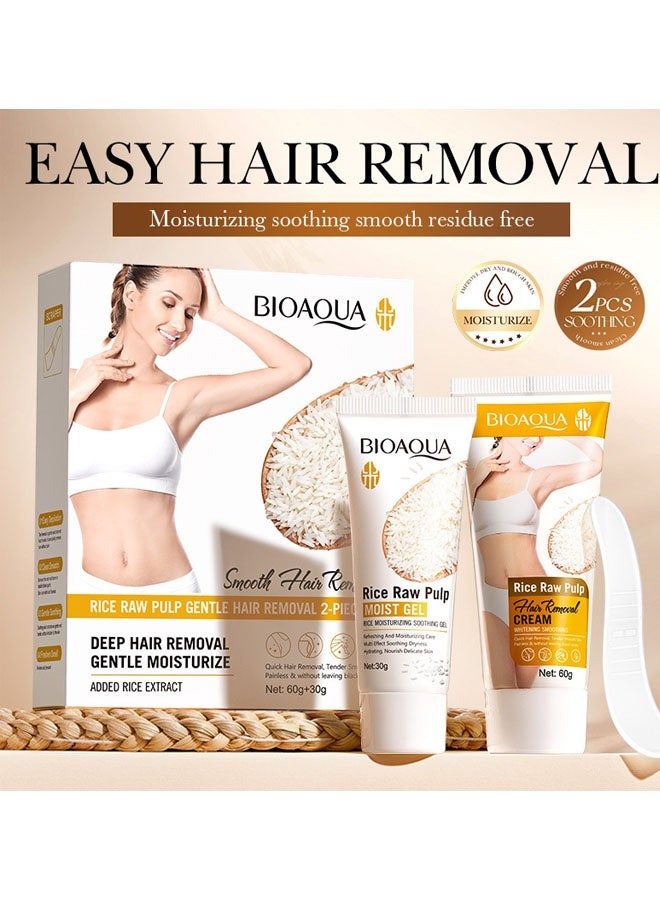 BIOAOUA Hair Removal Cream for Armpit Hair Removal, Leg Hair, Special for Sensitive Skin, Soothing and Repairing Underarms, Hair Removal Without Leaving Traces Per Bottle，In Underarms Hair Removal Cream - Image 1
