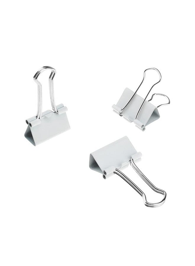 HAHIYO Binder Clips Paper Clamps Spring Steel Sturdy Medium 1.26 Inches Width 0.39 Inch Capacity No Sharp Edges Heavy Duty Tight Grip Reusable White Metal Bright Finish For Home Office School 13 Pack - Image 1