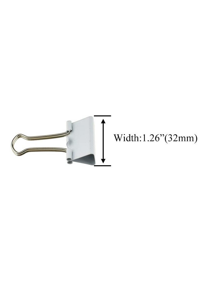 HAHIYO Binder Clips Paper Clamps Spring Steel Sturdy Medium 1.26 Inches Width 0.39 Inch Capacity No Sharp Edges Heavy Duty Tight Grip Reusable White Metal Bright Finish For Home Office School 13 Pack - Image 4