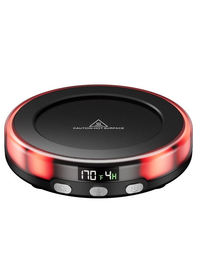 Gaiatop Gaiatop Coffee Mug Warmer for Desk, 3 Temp Settings, 2-9Hrs Timer, 3 Colorful Romantic Atmosphere Light Modes, Beverage Heating Plate with Digital Display for Candle Tea Milk Black - Image 1