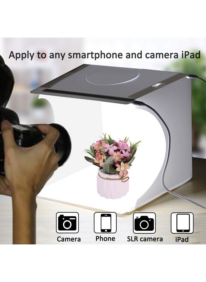 DUCLUS صندوق إضاءة استوديو الصور المصغر، مجموعة خيمة تصوير قابلة للطي مع 40 قطعة من إضاءة LED + 6 أنواع من الخلفيات الملونة للمنتجات الصغيرة - Image 4