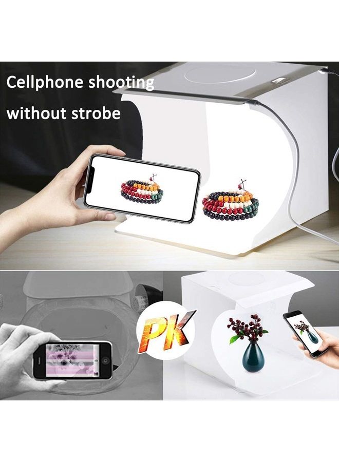 DUCLUS صندوق إضاءة استوديو الصور المصغر، مجموعة خيمة تصوير قابلة للطي مع 40 قطعة من إضاءة LED + 6 أنواع من الخلفيات الملونة للمنتجات الصغيرة - Image 2