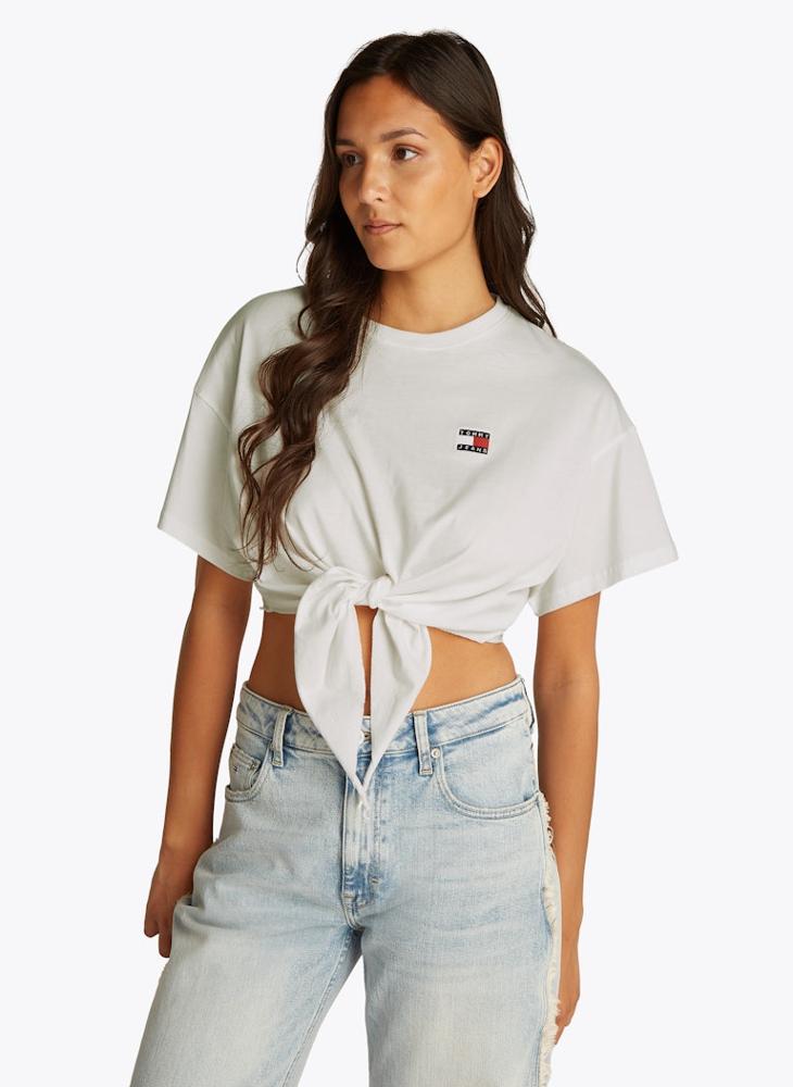 TOMMY JEANS Tie Waist Crew Neck T-Shirt  - Image 1