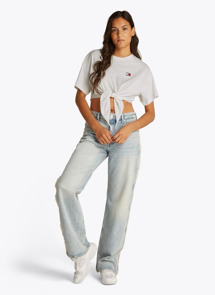 TOMMY JEANS Tie Waist Crew Neck T-Shirt  - Image 4