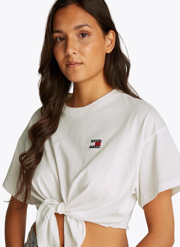 TOMMY JEANS Tie Waist Crew Neck T-Shirt  - Image 3