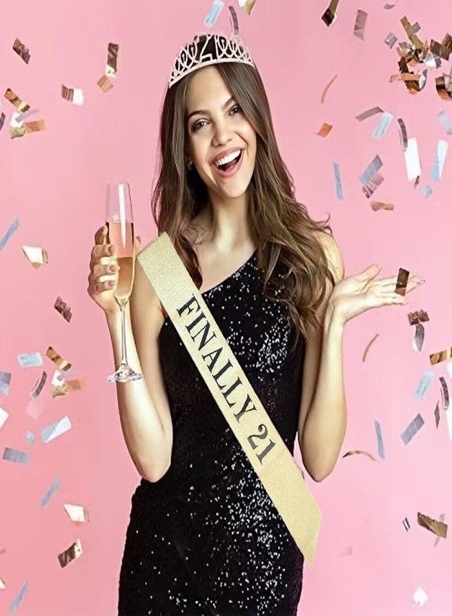 لوويجز وشاح عيد ميلاد Luwigs 21 مزين ببريق ذهبي ورقائق سوداء، وشاح زينة لعيد الميلاد الحادي والعشرين للرجال والنساء، لوازم حفلات أعياد الميلاد (ذهبي) - Image 5