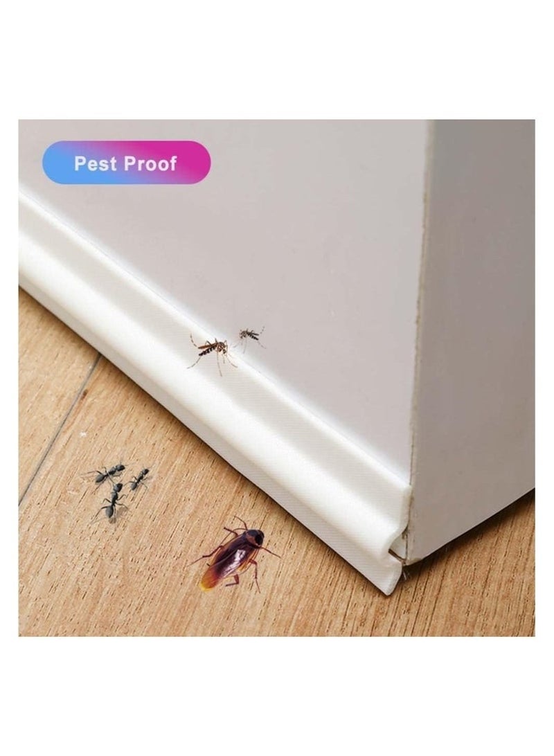 كيلا شريط مانع تسرب الهواء من الرغوة بطول 4 أمتار، يمنع تسرب الهواء من النوافذ والأبواب والنوافذ، ويمنع ضوضاء الرياح والغبار والحشرات، مناسب للفجوات بين النوافذ والأبواب، باللون الأبيض - Image 4