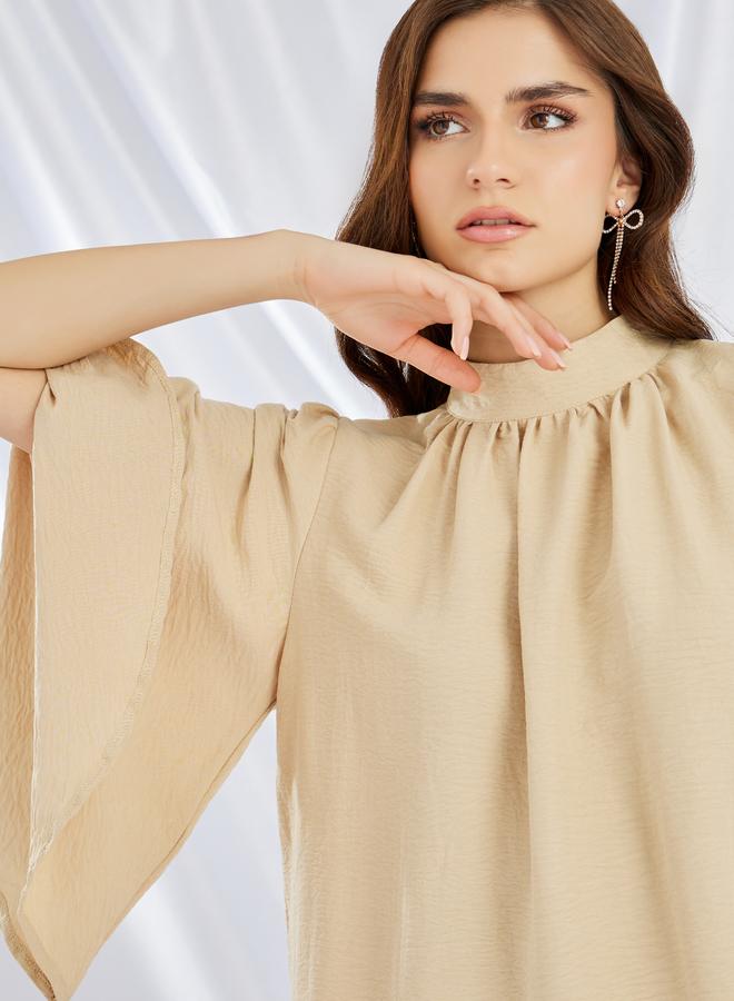 Styli Styli Solid High Neck Top and Sequin Embellished Skirt Co-Ords  - Image 3