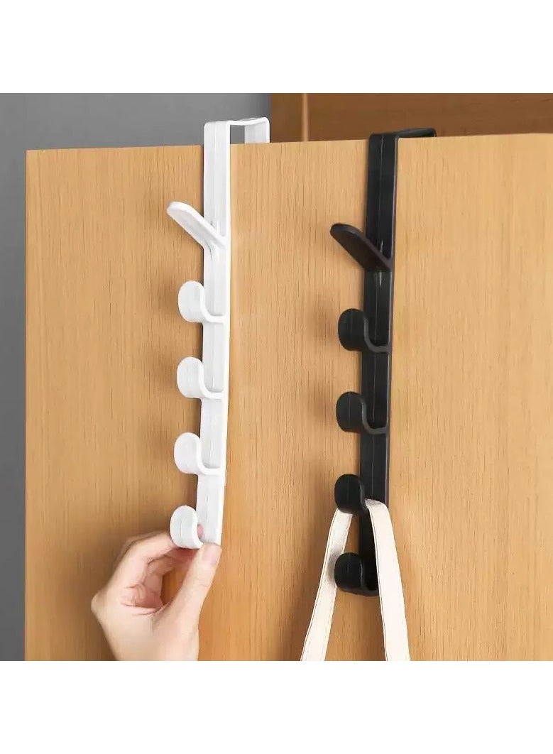 Sunspire 5-Tier Door Hook Organizer Hooks Backpack Tote Door Hooks, Set of 2 (Black)  - Image 1