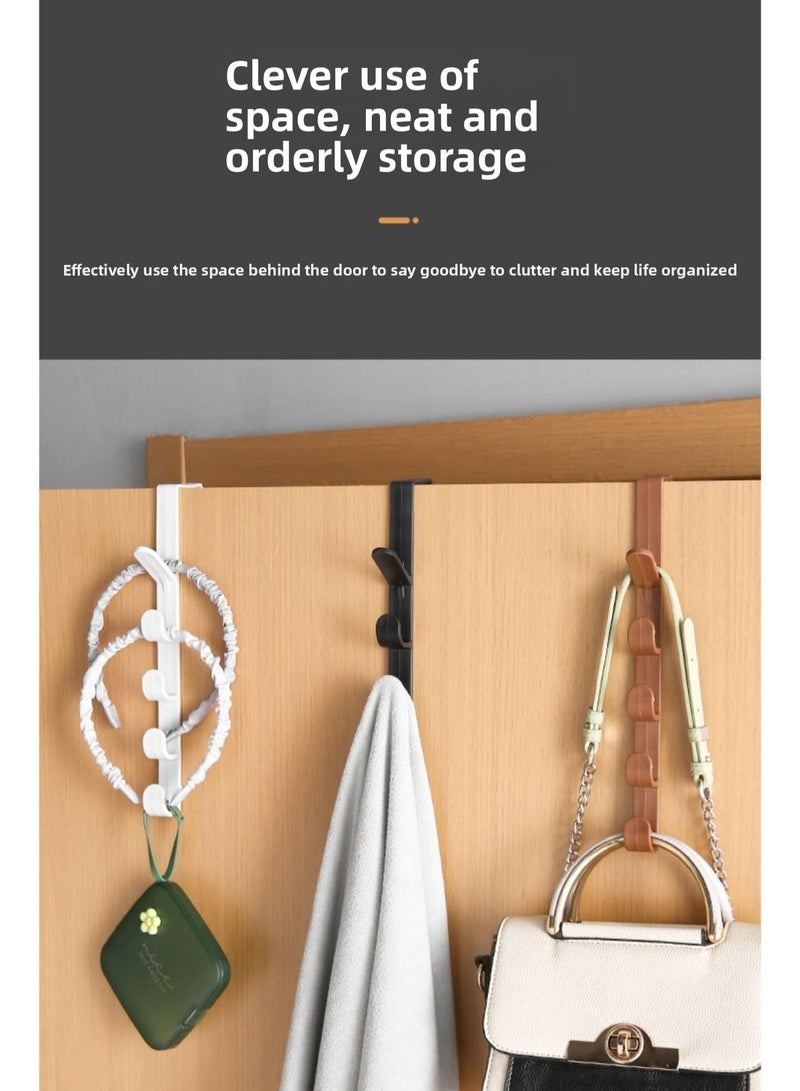 Sunspire 5-Tier Door Hook Organizer Hooks Backpack Tote Door Hooks, Set of 2 (Black)  - Image 2