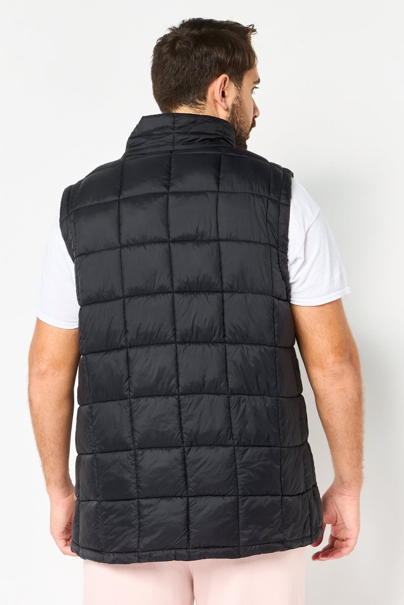 Reebok Men Sportswear Fit Sleeveless Outdoor Puffer vest Jacket, Black - Image 2