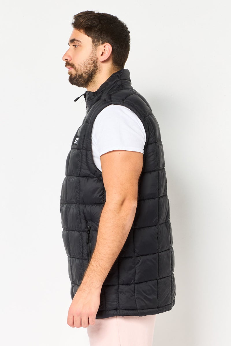 Reebok Men Sportswear Fit Sleeveless Outdoor Puffer vest Jacket, Black - Image 4