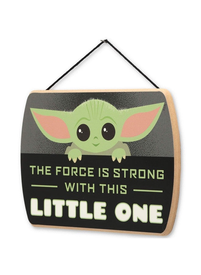 Open Road Brands Disney Star Wars: The Mandalorian Baby Yoda Force is Strong With This Little One Hanging Wood Wall Decor - Grogu, The Child - Image 2