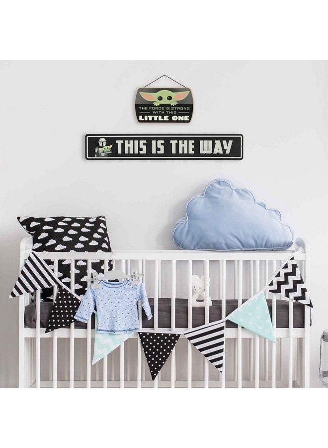Open Road Brands Disney Star Wars: The Mandalorian Baby Yoda Force is Strong With This Little One Hanging Wood Wall Decor - Grogu, The Child - Image 5