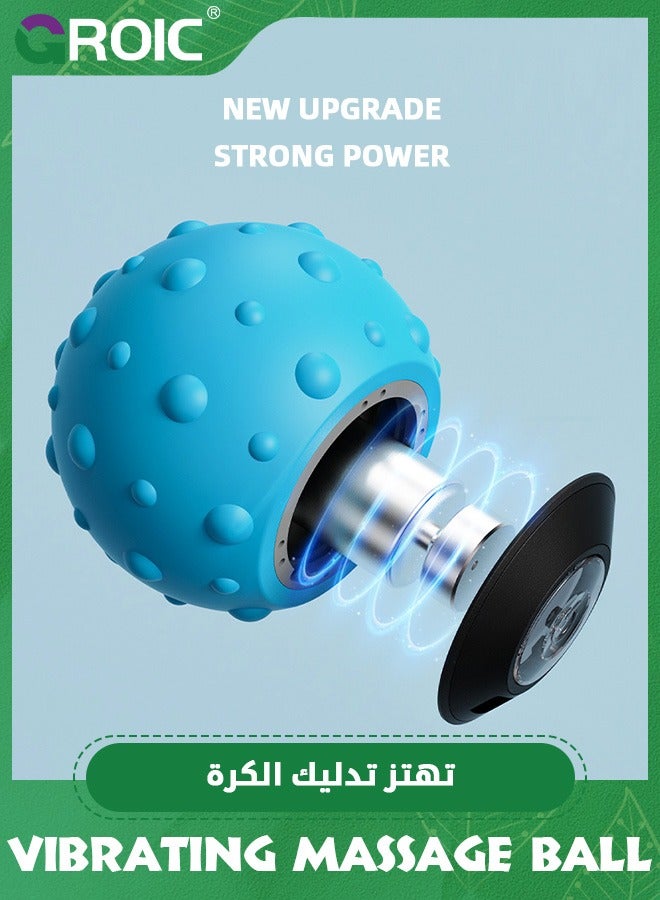 GROIC Blue Quick Charge Fitness Vibrating Massage Ball,USB-C Charging One Button to Control 5 Levels Adjustbale for Neck, Shoulder, Back, arm - Image 4