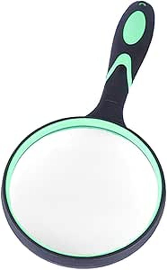Rubber Drop Resistant Handheld Magnifying Glass Thick Glass Lens For Reading Observation And Hanging Portable Magnifier For Seniors And Hobbyists - Image 1