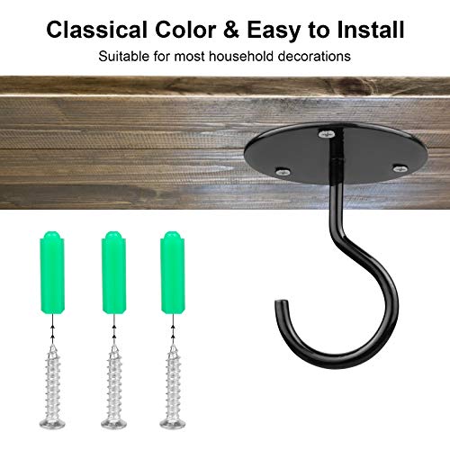 Supvox® Metal Ceiling Hooks for Hanging Plants 4pcs Heavy Duty Wall Mounted Hooks with Screws for Flower Pots String Lights Balcony Porch Indoor Outdoor - Image 5
