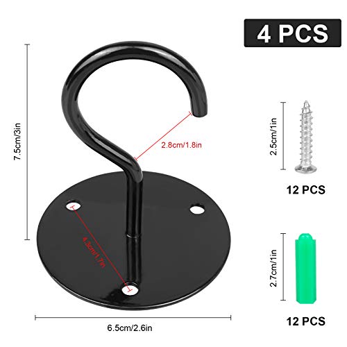 Supvox® Metal Ceiling Hooks for Hanging Plants 4pcs Heavy Duty Wall Mounted Hooks with Screws for Flower Pots String Lights Balcony Porch Indoor Outdoor - Image 3