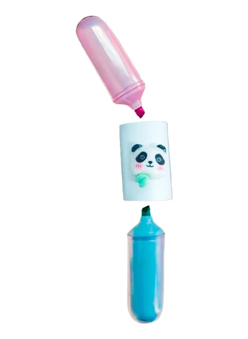 Moon Berry Kawaii Mini Duo Highlighter Pens Cute Pastel Color Markers Perfect for School - Image 2