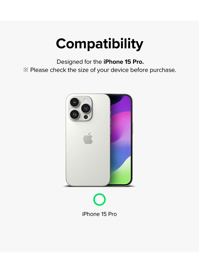 Rearth - Camera Lens Frame Glass Protector Compatible with iPhone 15 Pro (2023)  Anti-Fingerprint Camera Lens Tempered Glass Covers and Aluminum Alloy Frames Adhesive Coating - Black - Image 1