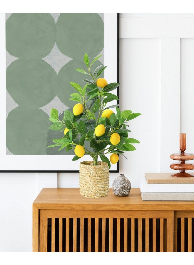 AceList Fake Lemon Tree for Lemon Decor, 23 Inches Nearly Natural Artificial Lemon Tree with Wicker Basket, Lemon Decorations for Kitchen, Home, Indoor and Bedroom - Image 5