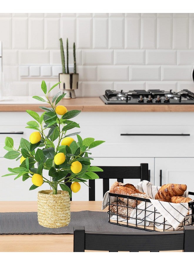 AceList Fake Lemon Tree for Lemon Decor, 23 Inches Nearly Natural Artificial Lemon Tree with Wicker Basket, Lemon Decorations for Kitchen, Home, Indoor and Bedroom - Image 4