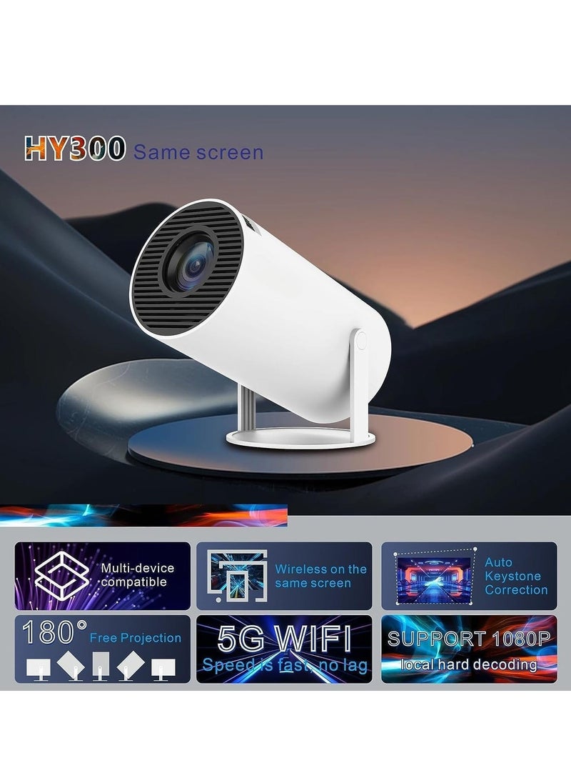 ELTRAZONE HY300 Auto Keystone Correction Portable 4K Projector | 200 ANSI Smart Projector with 2.4/5G WiFi, Bluetooth 5.0, 130-Inch Screen, 180° Flip | Perfect for Home & Office Use | High-Quality HD Display, Easy Setup & Versatile Viewing  - Image 2