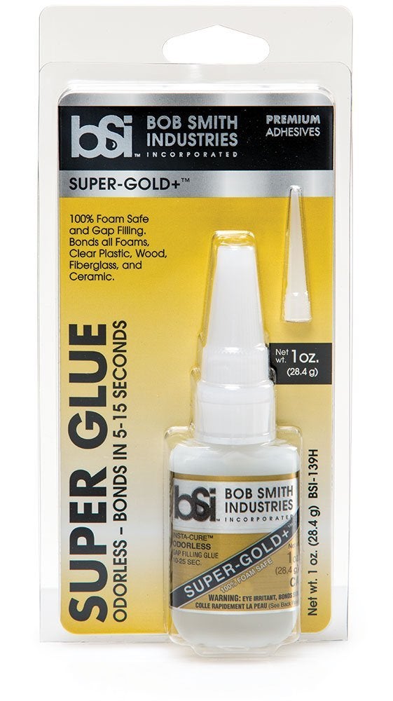 Bob Smith Industries BSI-139H Clear Super-Gold Odorless Foam Safe Super Glue, 1 oz. - Image 1
