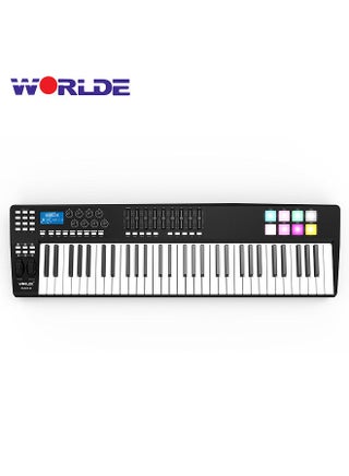 Panda61 Portable 61-Key Usb Midi Keyboard Controller 8 Rgb Colorful Backlit Trigger Pads With Usb Cable - pzsku/ZC394FA9EB6CC994990B8Z/45/_/1681382174/c563cccc-d4f1-4eb6-815a-1860329aff9b
