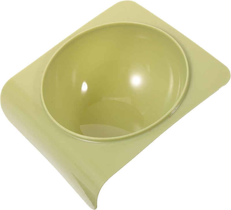 Food-Grade Plastic Dog and Cat Feeding Bowl with Angled Neck Guard, Lightweight Water and Food Holder for Puppies and Cats, Wall-Mounted Design, Green - Image 1