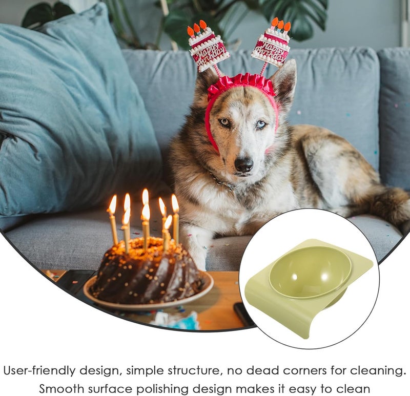 Food-Grade Plastic Dog and Cat Feeding Bowl with Angled Neck Guard, Lightweight Water and Food Holder for Puppies and Cats, Wall-Mounted Design, Green - Image 3