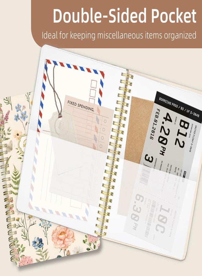 Stanoha Daily Planner Undated To Do List Notebook A5 for Work Journal Sprial Bound Organizer Book for Women Cute (Vintage Flower) - Image 5