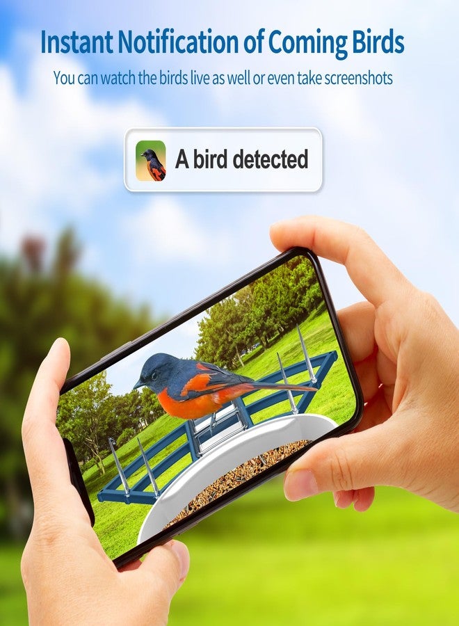 Vatjubi Bird Feeder Camera with 1080P HD AI Identify Instant Notifications, Bird Watching Camera with Solar Panel in Backyard, Ideal Gifts for Family and Bird Lovers, Navy Blue - Image 3