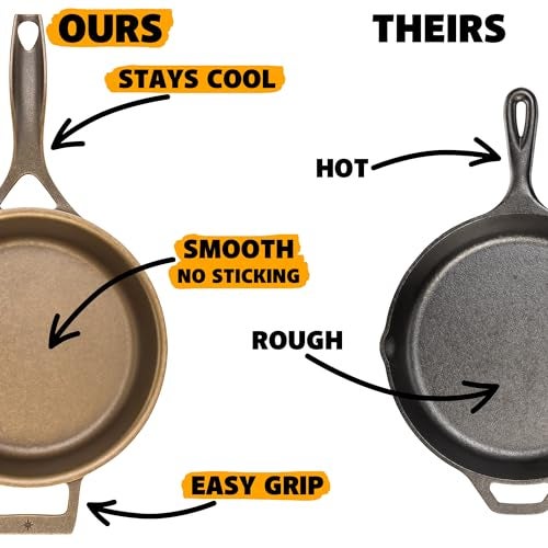 Stargazer 12-Inch Cast Iron Skillet | Made in USA, Seasoned, Premium Frying Pan for Grilling, Searing, Baking & More – Durable Cast Iron with Smooth Cooking Surface - Image 3