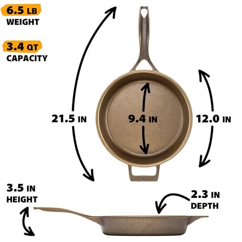Stargazer 12-Inch Cast Iron Skillet | Made in USA, Seasoned, Premium Frying Pan for Grilling, Searing, Baking & More – Durable Cast Iron with Smooth Cooking Surface - Image 5