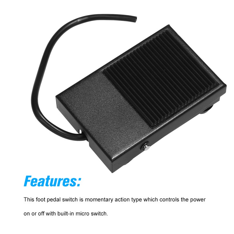 Heavy Duty Metal Skidproof Foot Pedal Switch Treadle Foot Switch Momentary Control 3 Wire NO/NC Auto Reset Switch - Image 2