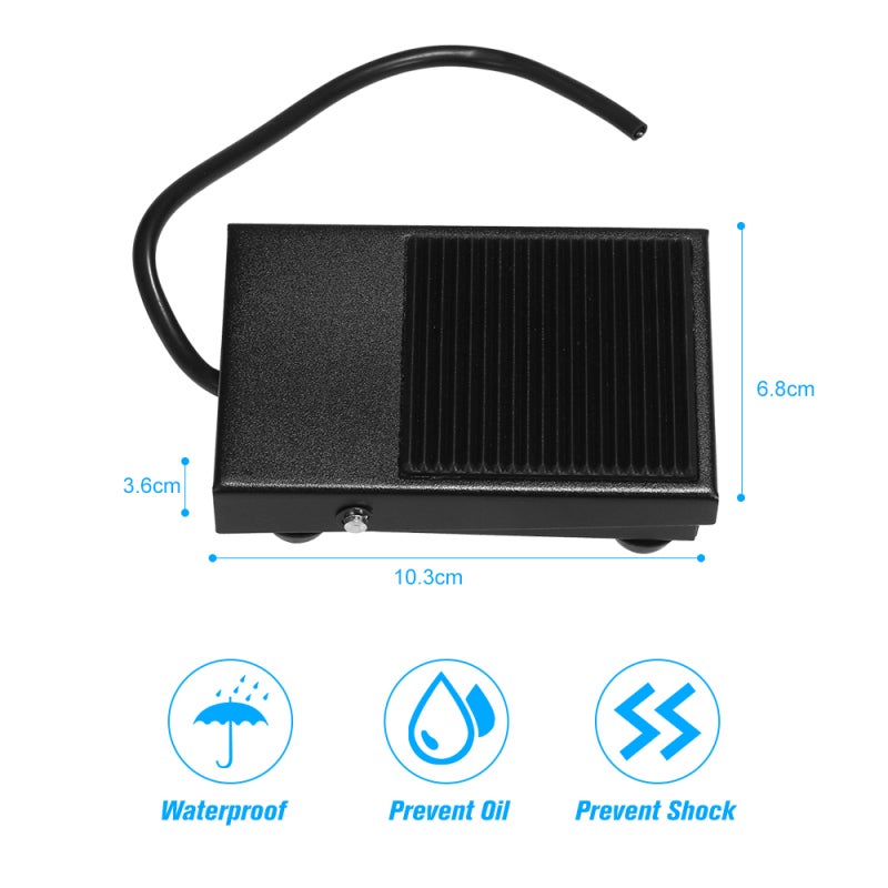 Heavy Duty Metal Skidproof Foot Pedal Switch Treadle Foot Switch Momentary Control 3 Wire NO/NC Auto Reset Switch - Image 3