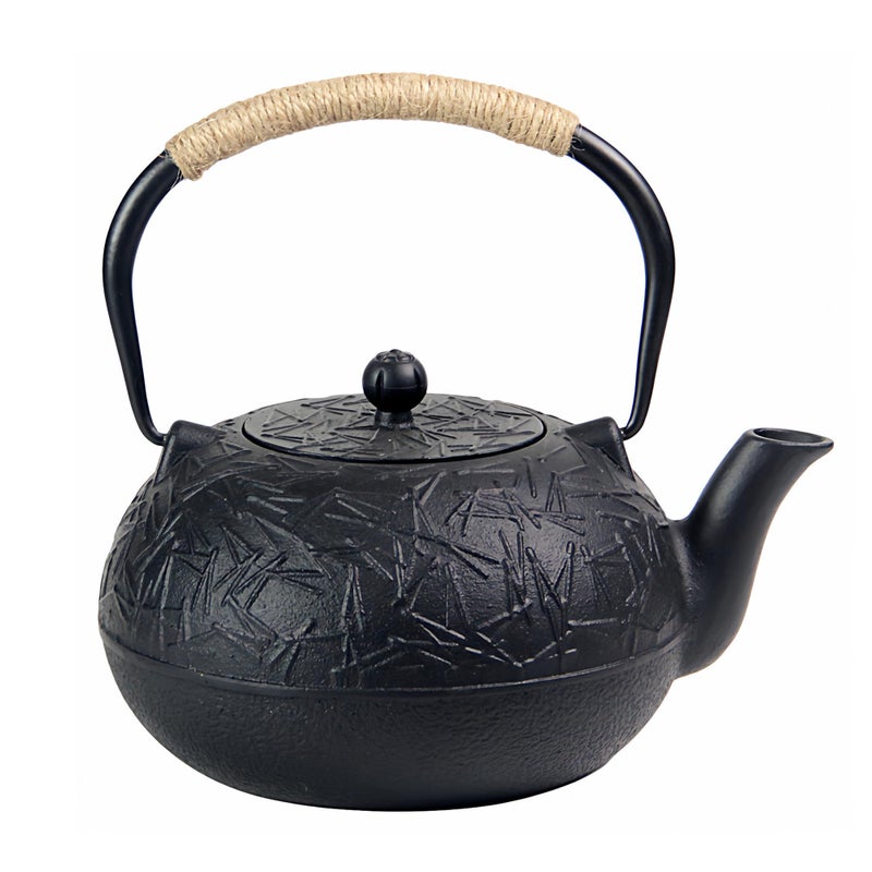YJX 60.9oz YJX Cast Iron Teapot, Japanese Tetsubin Tea Kettle for Stovetop Safe, Cast Iron Tea Pot with Infuser for Loose Leaf, Black Kettle Teapot, Good Gift For Tea Lovers(1800ml) - Image 1